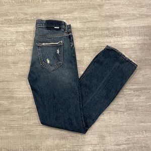 MOTHER The Insider Dark Blue Ankle Jeans